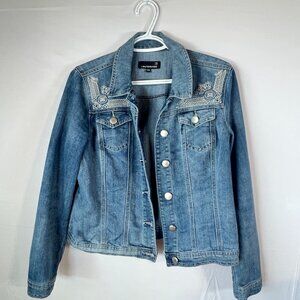 Timeless Embroidered Denim Jacket — Spring Classic Elegant Laura